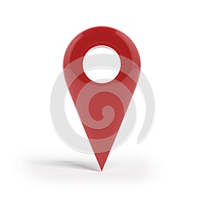 Shiny gloss red Map pointer icon.