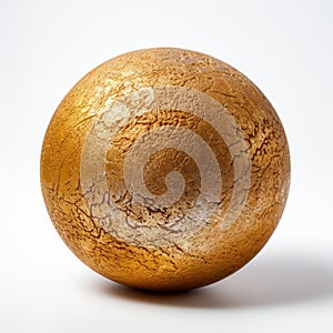 Shiny Gold Ball On White Background - Luminous Glazes And Textured Pigment Planes