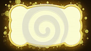 Shiny gold banner loopable animation 4k (4096x2304)