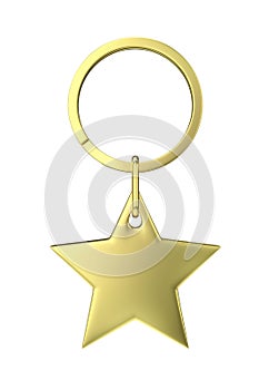 Shiny gold keyring with star