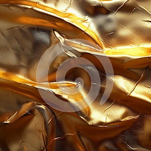 Shiny gold paper texture provides luxurious and opulent background