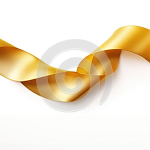 Shiny gold ribbon on a transparent background