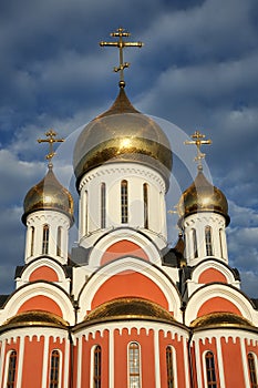 Shiny Golden Domes of St. George Church Odintsovo