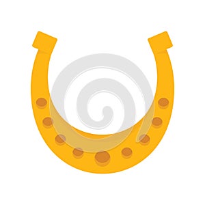 Shiny golden horseshoe vector flat icon