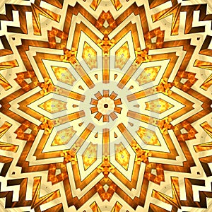 Shiny golden kaleidoscope star photo