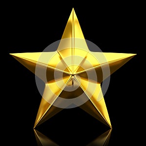 Shiny golden star - 3d rendering