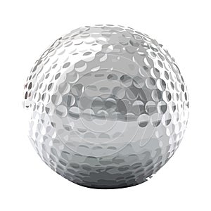 Shiny golf ball, isolated white background