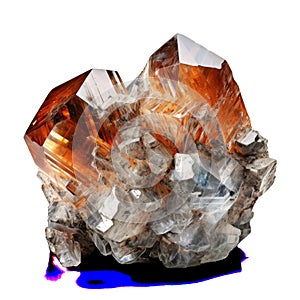 A shiny Goshenite nugget with a smooth, clear surface, isolated on a white background, Ai Generated photo