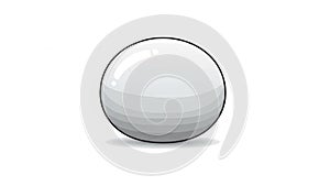 Shiny gray sphere with a reflective surface positioned against a