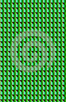 A shiny green three dimensional pattern.