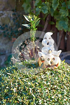 A Shiny halloween pumpkins made of ceramic