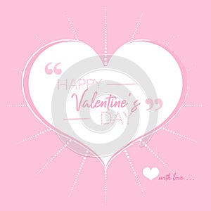 Shiny Happy Valentines Day on Pink Background