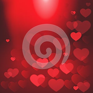 Shiny Hearts Bokeh Valentine Day Background Template Poster