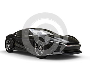 Shiny jet black modern electric fast luxury car