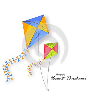 Shiny kites for Happy Vasant Panchami celebration.