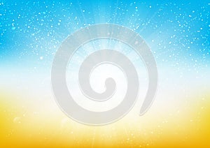 Shiny light on blue and orange background