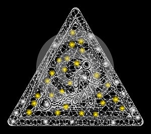 Shiny Linear Mesh Slave Danger with Light Spots