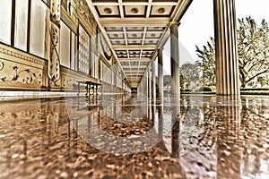 Shiny marble walkway