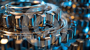 The Shiny Metal Gears.AI generated image photo