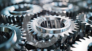 The Metallic Interlocking Gears. AI generated