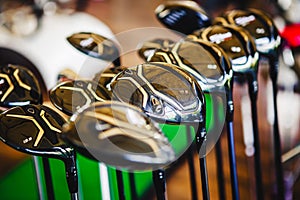 A shiny metal golf clubs for sale