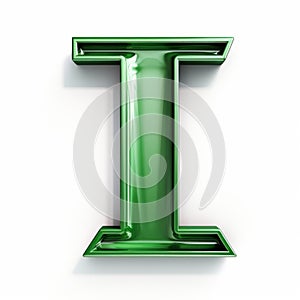 Shiny Metal Green Letter I: Interactive Incisioni Series photo