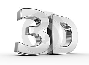 Shiny metallic 3d word