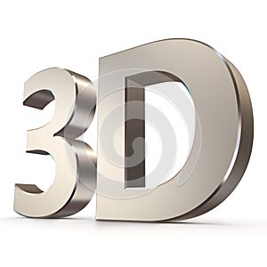 Shiny metallic 3d word