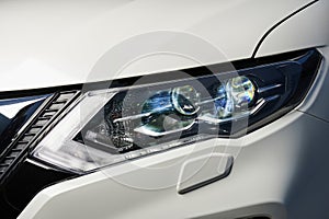 Shiny modern car headlights