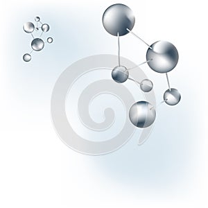 Shiny Molecules on blury background