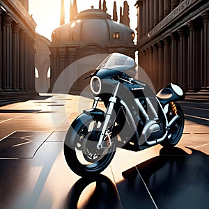 shiny motorbikes for locomotion, AI-Images