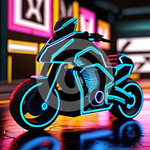 shiny motorbikes for locomotion, AI-Images