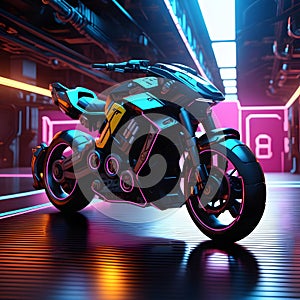 shiny motorbikes for locomotion, AI-Images