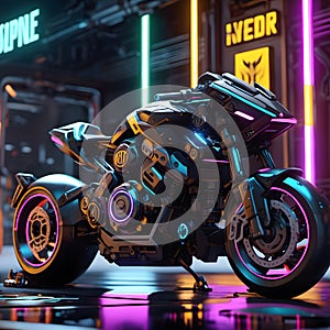 shiny motorbikes for locomotion, AI-Images