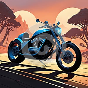 shiny motorbikes for locomotion, AI-Images