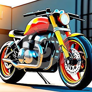 shiny motorbikes for locomotion, AI-Images