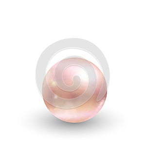 Shiny natural pink pearl with light effects. eps 10