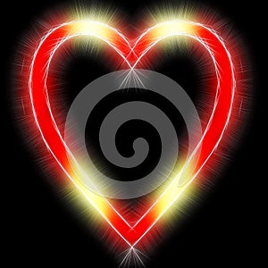 Shiny neon love heart