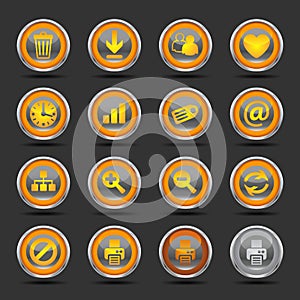 Shiny Orange Icons Set 2 - Web