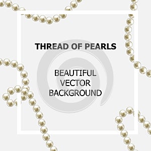 Shiny pearl beads around the frame. abstract vector pattern