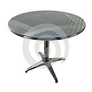 Shiny planar chrome round table