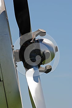 Shiny propellor of a plane photo