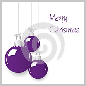 Shiny purple color christmas decoration baubles hanging eps10