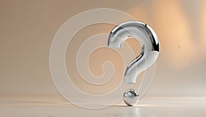 Shiny question mark on a beige background