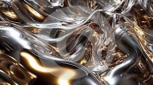shiny quicksilver mercury metal waves background and wallpaper