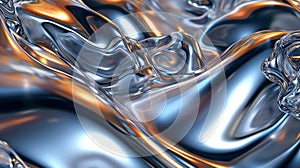 shiny quicksilver mercury metal waves background and wallpaper photo