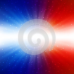 Shiny rays on blue and red background - abstract template for Your design