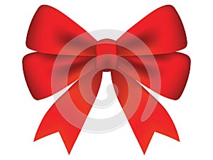 Shiny Red Bow Tie 3D Decorative Ribbon Banner Set