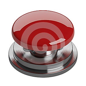 Shiny red button on transparent background AI Generated