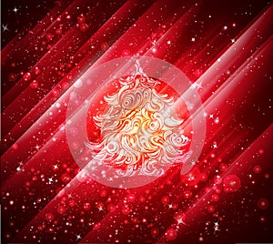Shiny red christmas background